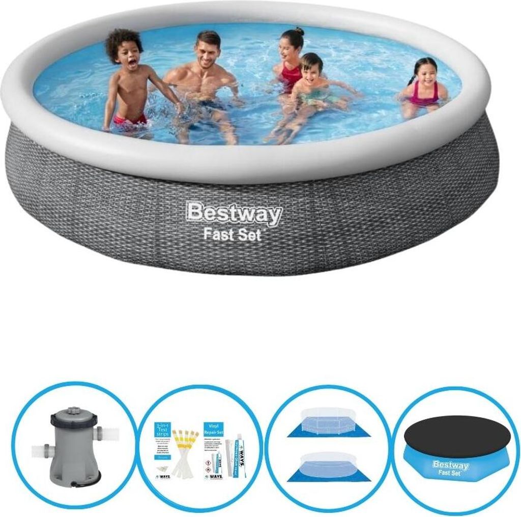 Bestway - Pool Fast Set - 366x76 cm - Inklusive Zubehör