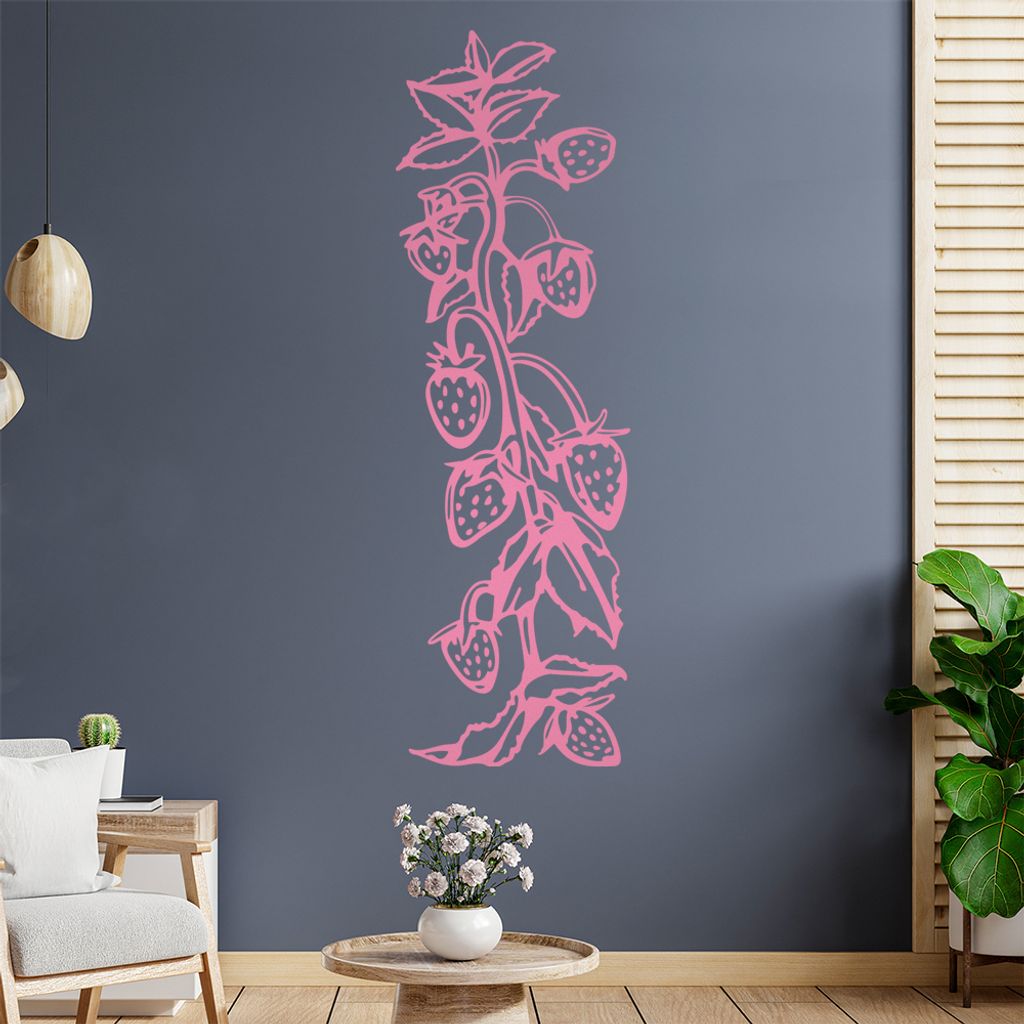 Himbeere - Pflanzen Wandtattoo in 6 Größen - Wandaufkleber Wall Sticker - Dekoration, Küche, Wohnzimmer, Schlafzimmer, Badezimmer