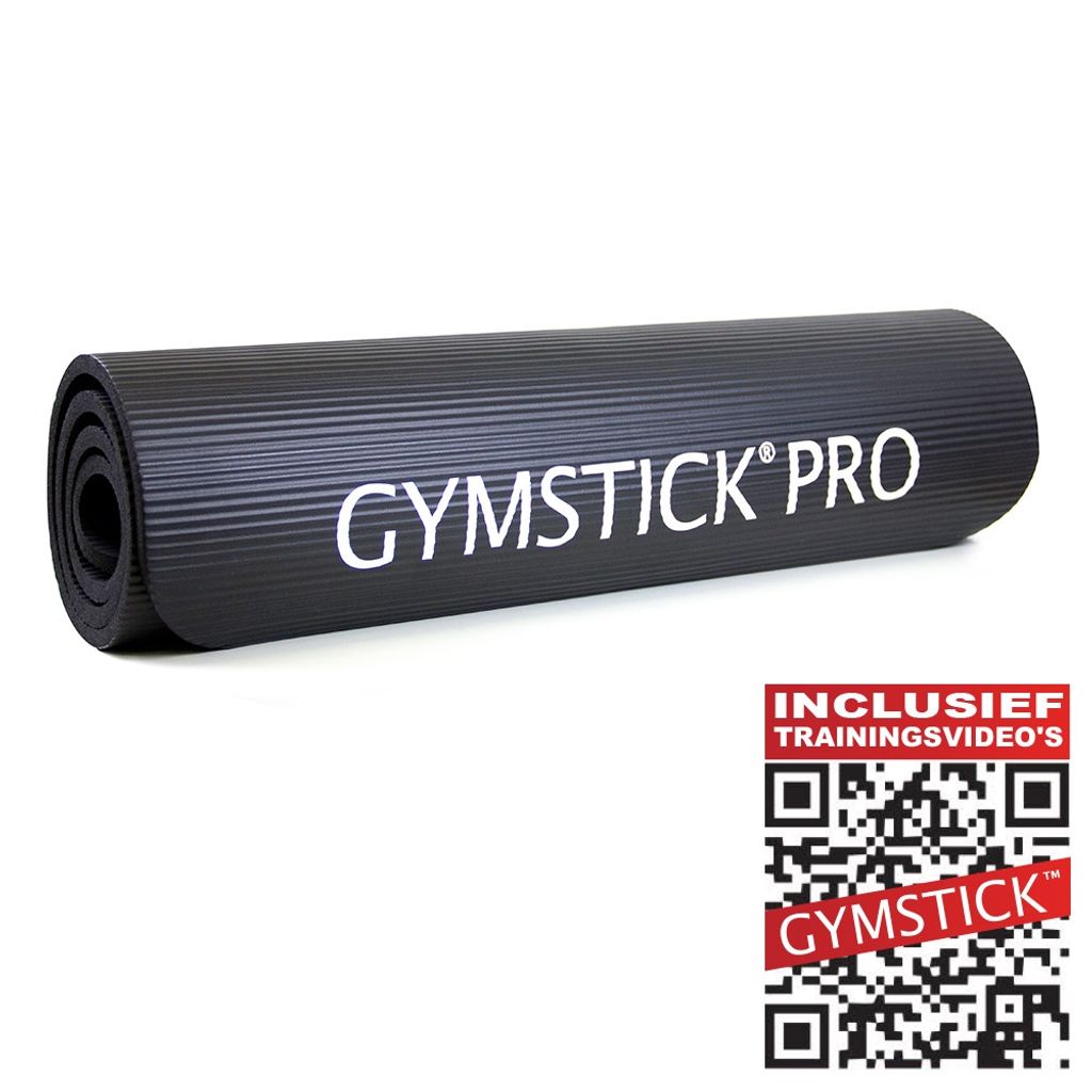 Gymstick NBR Fitnessmatte Pro - 160 x 40 x 1 cm - Schwarz - Mit Online-Trainingsvideos