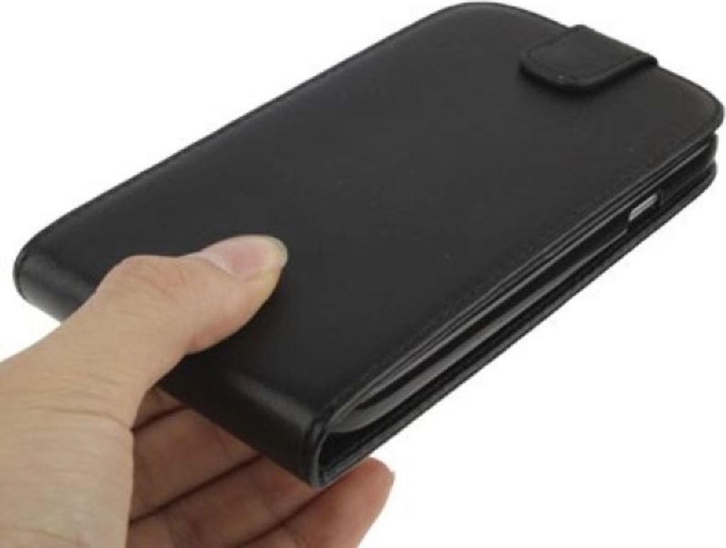 Schutzhülle Flip Tasche für Handy Samsung Galaxy Grand Duos i9082 Schwarz
