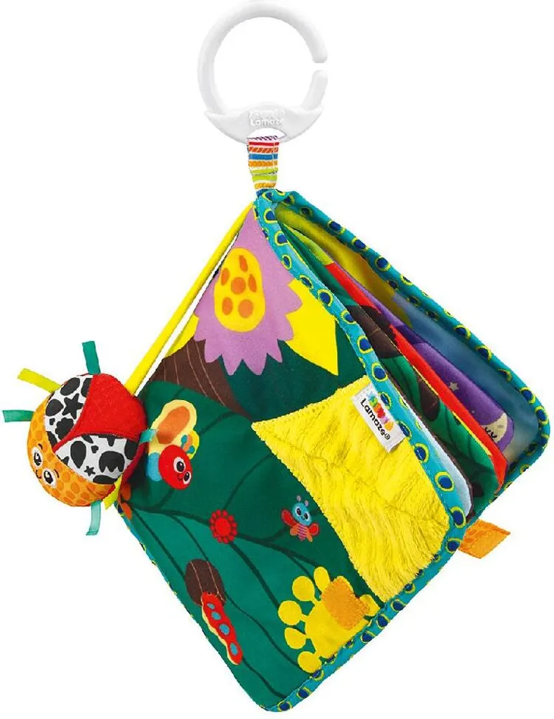 LAMAZE Coccinelle Livre Doux Multi-Texturé - Jouet Sensoriel avec Clip