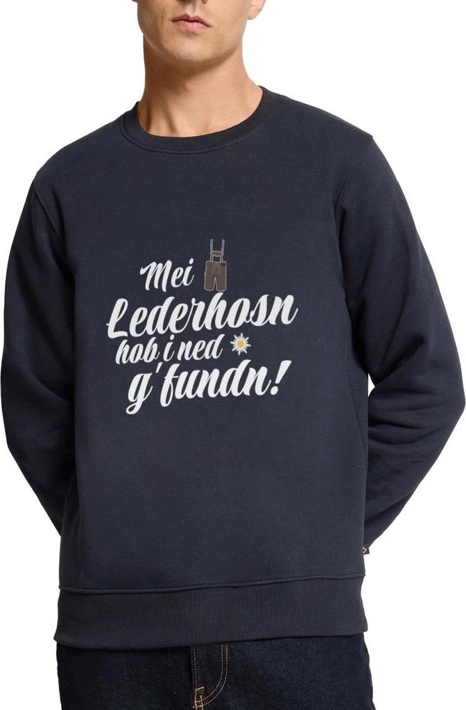 Spreadshirt Bayern Lederhose Ersatz Volksfest Trachtenshirt Herren Premium Pullover, S, Navy