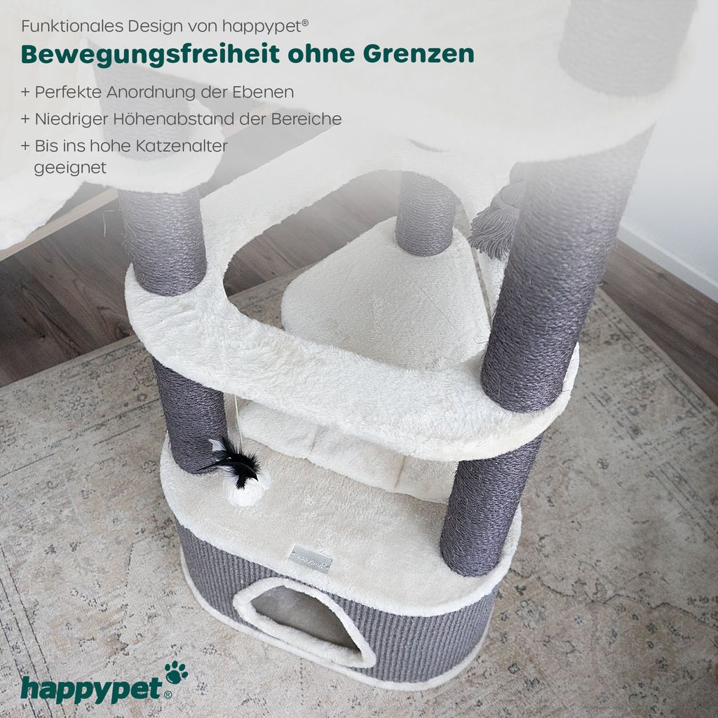 Großer Premium-Kratzbaum Für Katzen – Stabil Mit Spielzeug & Sisal!