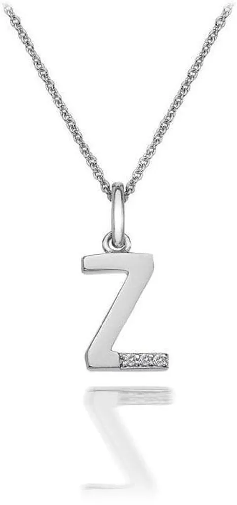 Petit Collier Lettre Z Idée Cadeau Femme en Argent Hot Diamonds