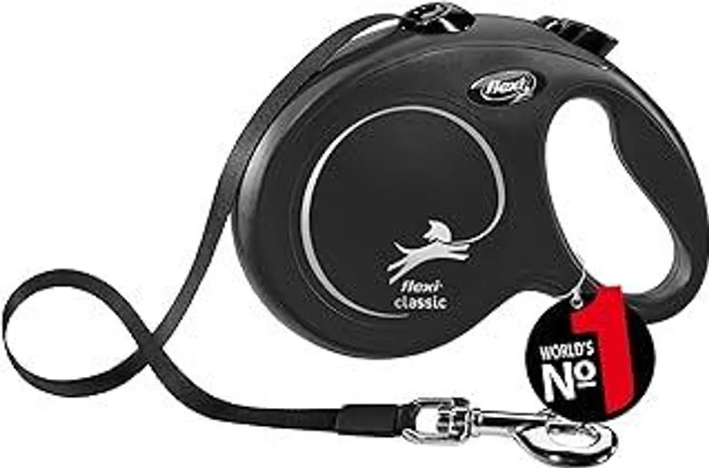 Guinzaglio flexi Classic L Nero 5m | Ideale per Cani di Taglia Grande