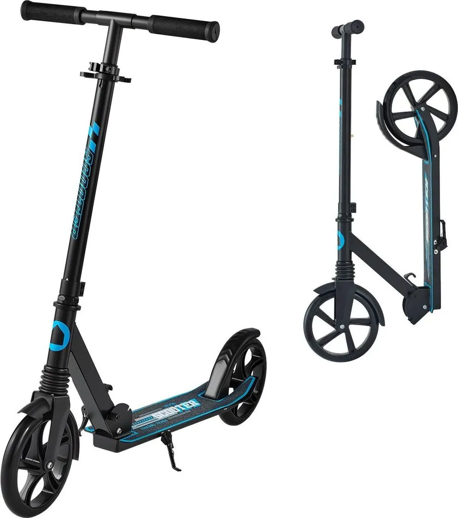 Trottinette pliable avec guidon réglable et large plateau antidérapant