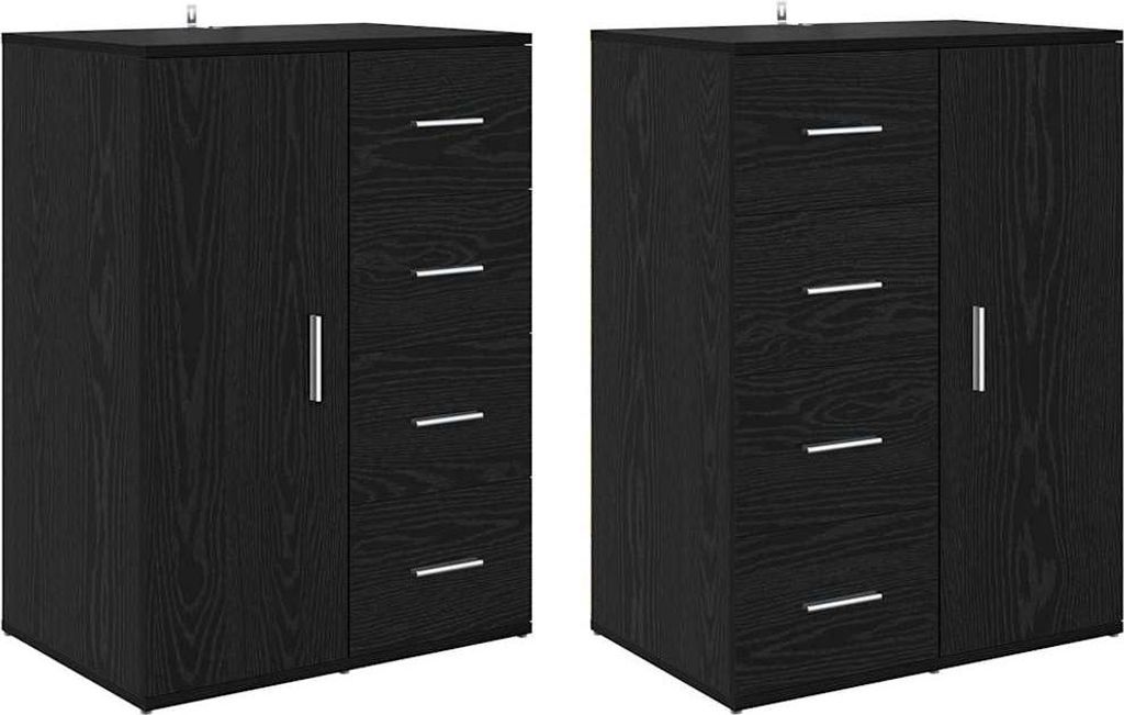 Sideboards Corona 2 pcs Schwarz Eichen-Optik 59 x 39 x 80 cm