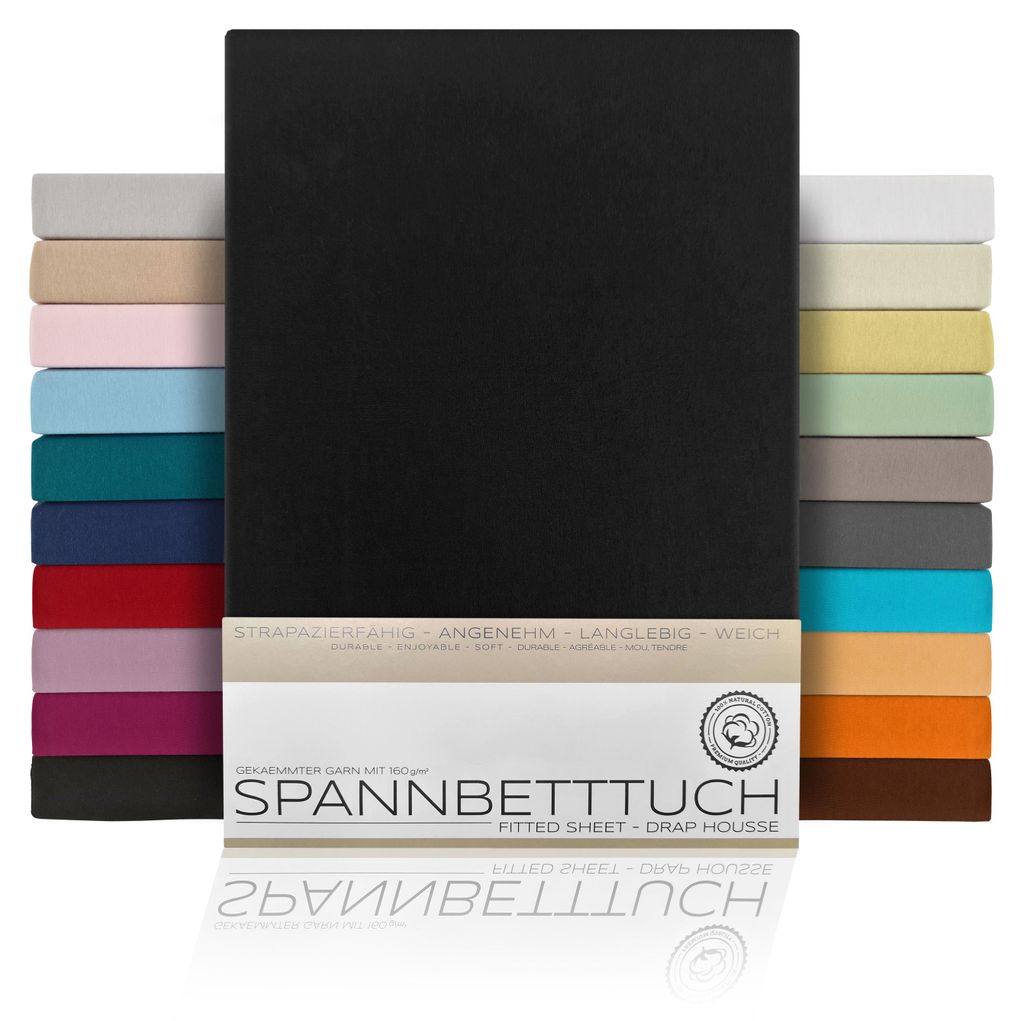 Spannbetttuch Bettlaken aus gekämmter Baumwolle Premium Produktbild 