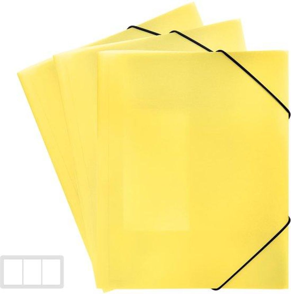 Dokumentenmap 3er Set, A4, PP, robust, elastische Schließe