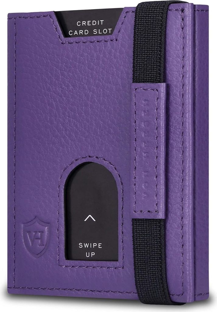 Slim Wallet mit Münzfach & RFID-Schutz - Leder Geldbeutel - Mini Geldbörse für Herren und Damen - Kartenetui Echtleder Karten Portemonnaie klein