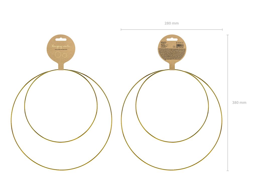 Anelli in metallo per appendere e lavorare 20cm / 28cm oro Immagine del prodotto 