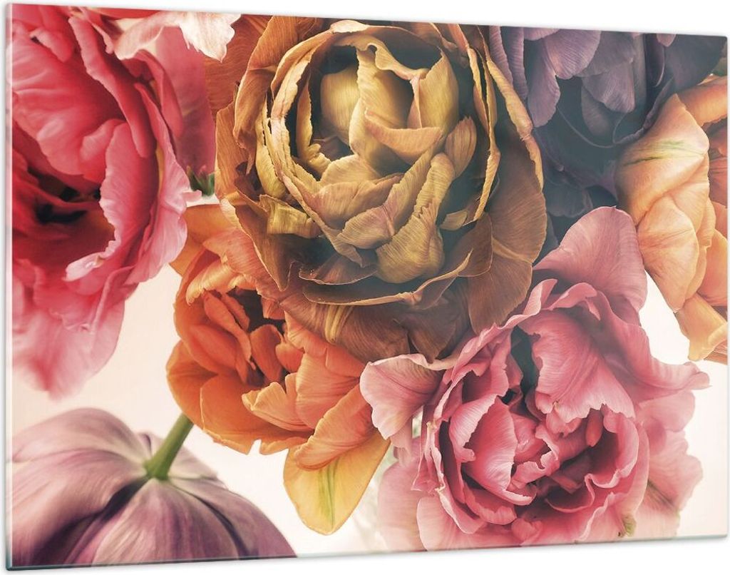 Bilder auf glas - Einteilig - Blumenstrauß Blumen Braut - 120x80cm - Glasbilder - Wandbilder - Bilder - Wanddekoration aus Glas - Glas Bilder - Wa...