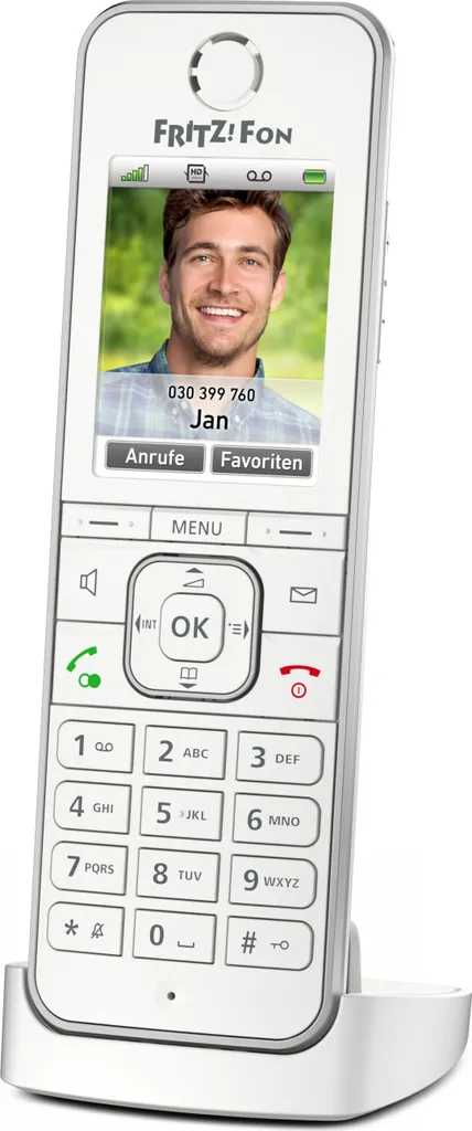FRITZ!Fon C6 Blanc Combiné DECT avec Audio HD et Autonomie Longue
