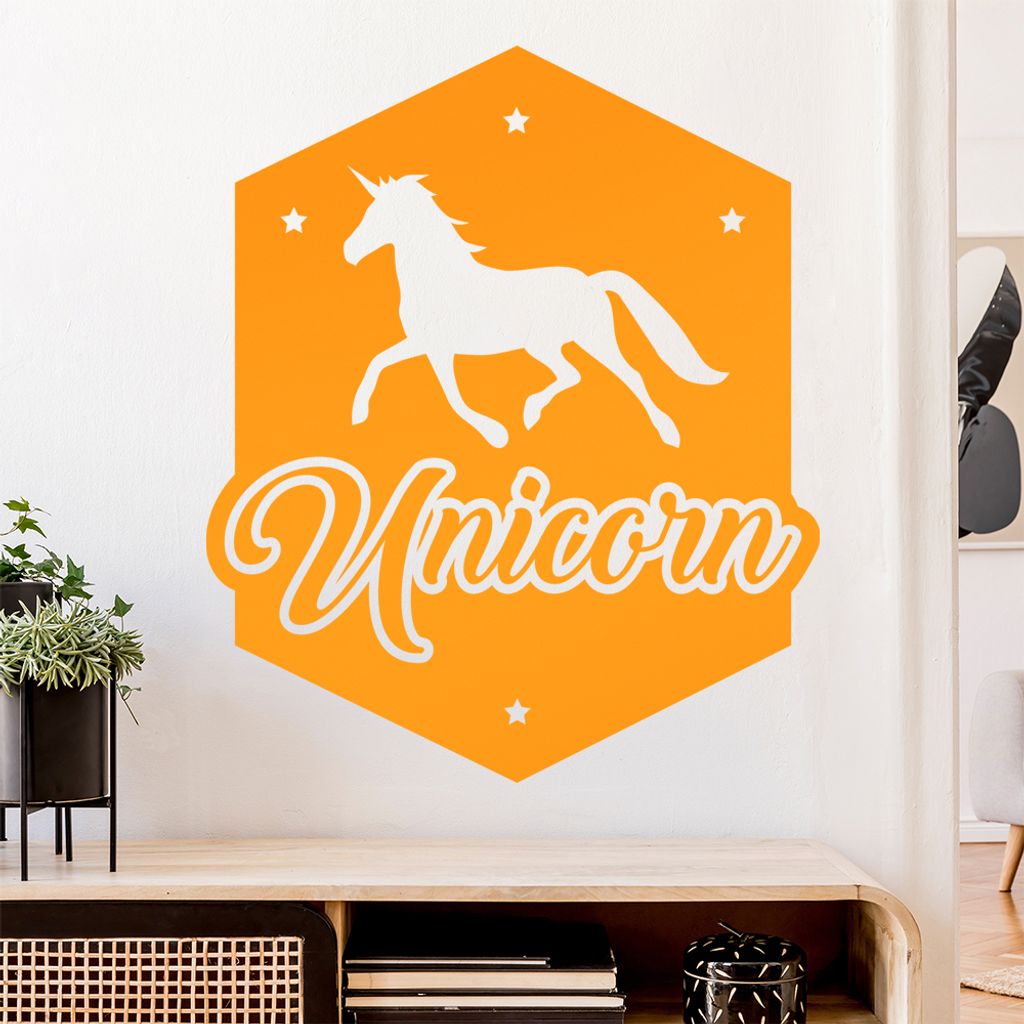 Unicorn Einhorn Regenbogen Wandtattoo Wandaufkleber Wall Sticker - Dekoration, Küche, Wohnzimmer, Schlafzimmer, Badezimmer