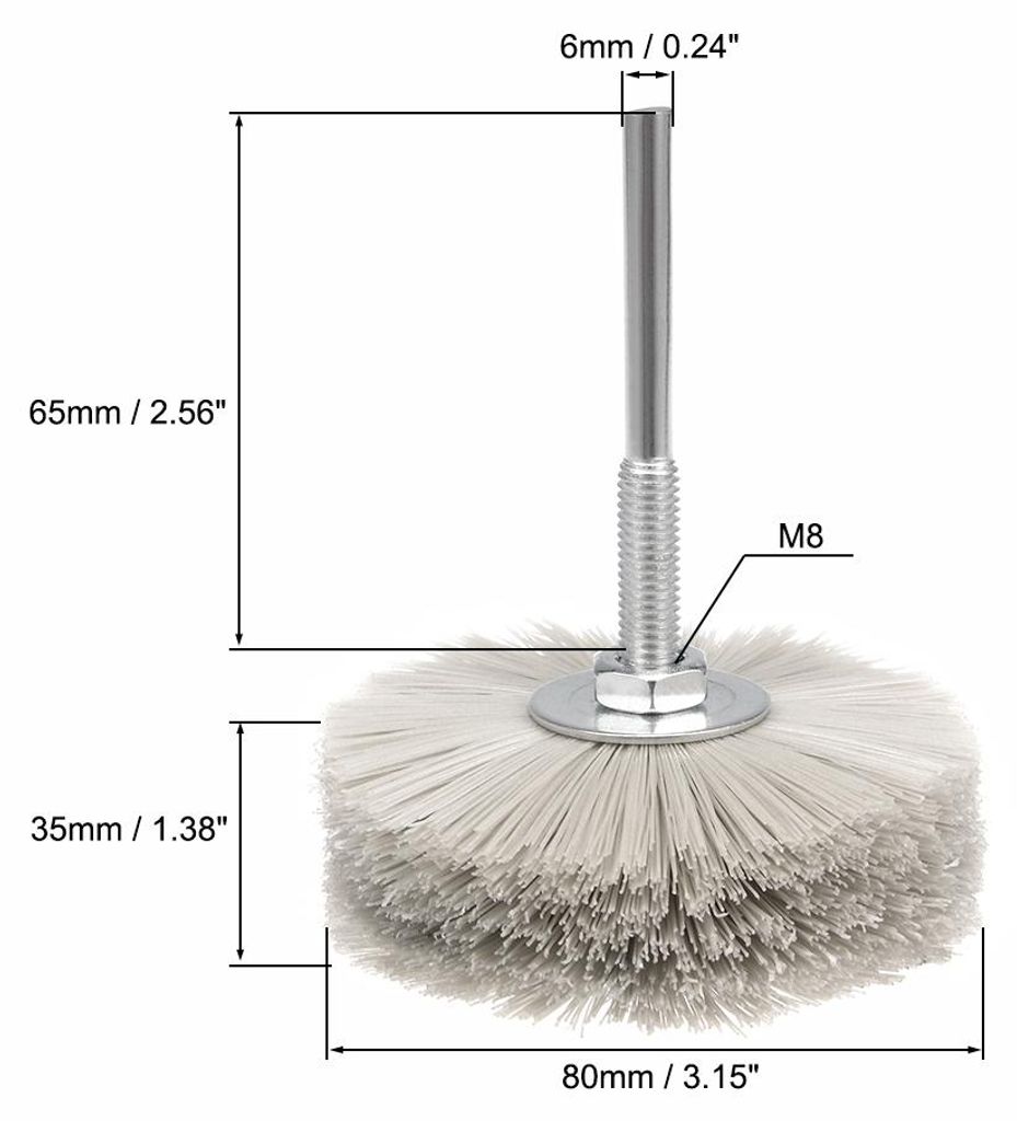 2 Stš¹ck Nylon Bš¹rstenaufsatz Scheibenbš¹rste Drahtscheibenbš¹rste 600 K?rner mit Schaft ? 6 mm