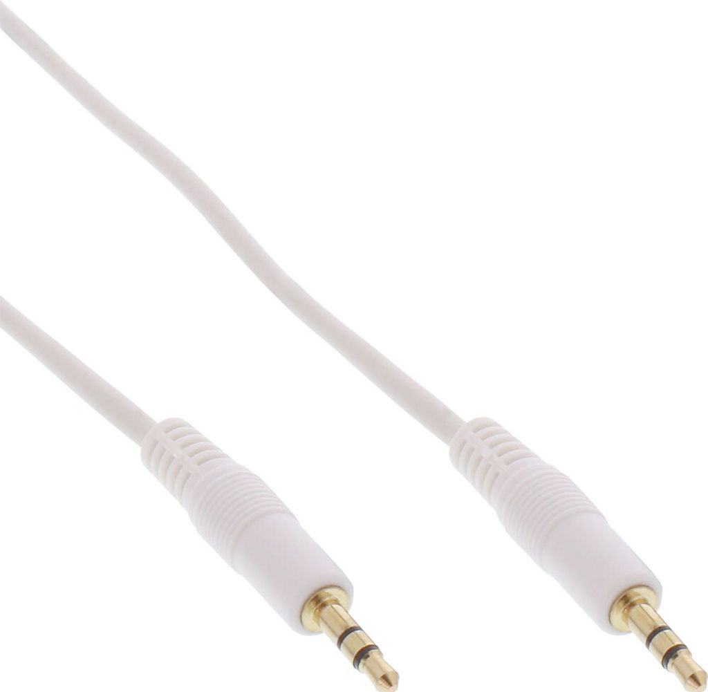 InLine 99939W Klinke Kabel, 3,5mm Stecker / Stecker, Stereo, weiß / gold, 5m