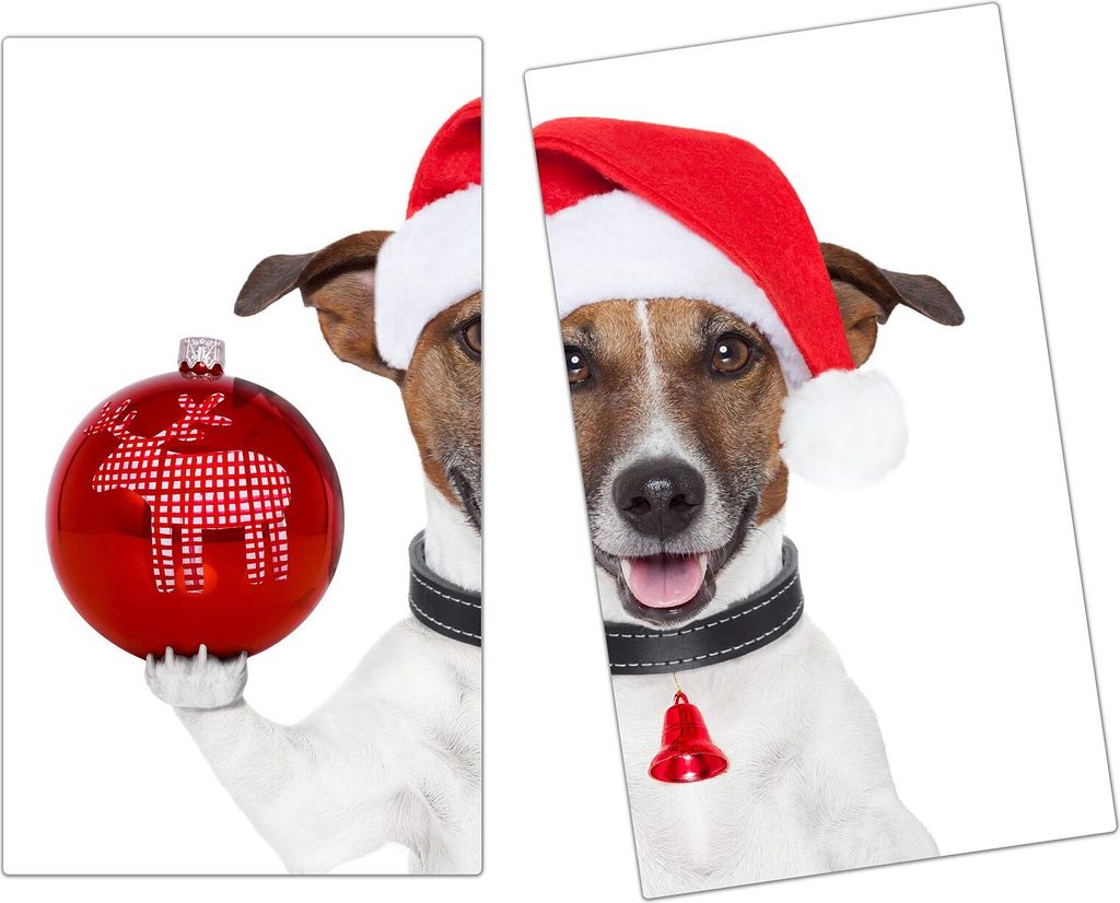 Spritzschutz Herdabdeckplatte Schneidebrett aus Glas Hund Produktbild 
