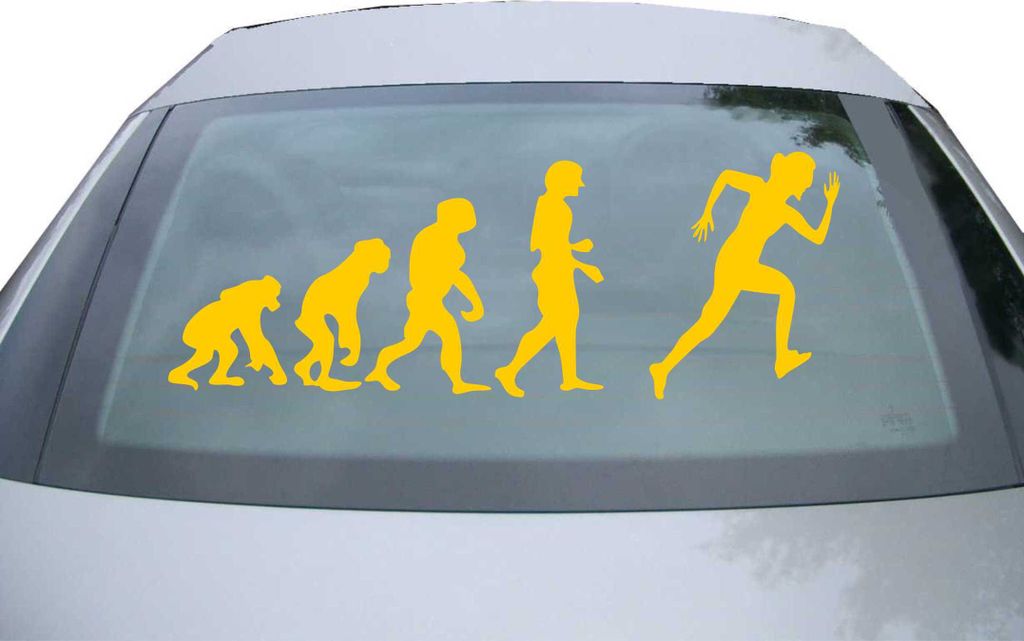 Indigos UG - Aufkleber Heckscheibe & Motorklappe DE7079 - gold - 600x221 mm - Evolution Läufer Sprint - Auto Scheiben Fenster Heckklappe Tuning Ra...