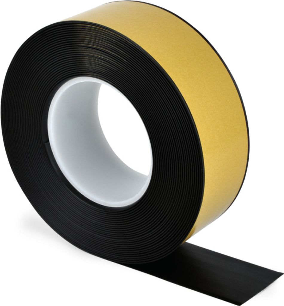 Bodenmarkierungsband WT-500 mit abgeschrägten Kanten, PVC, Schwarz, 50 mm x 10 m