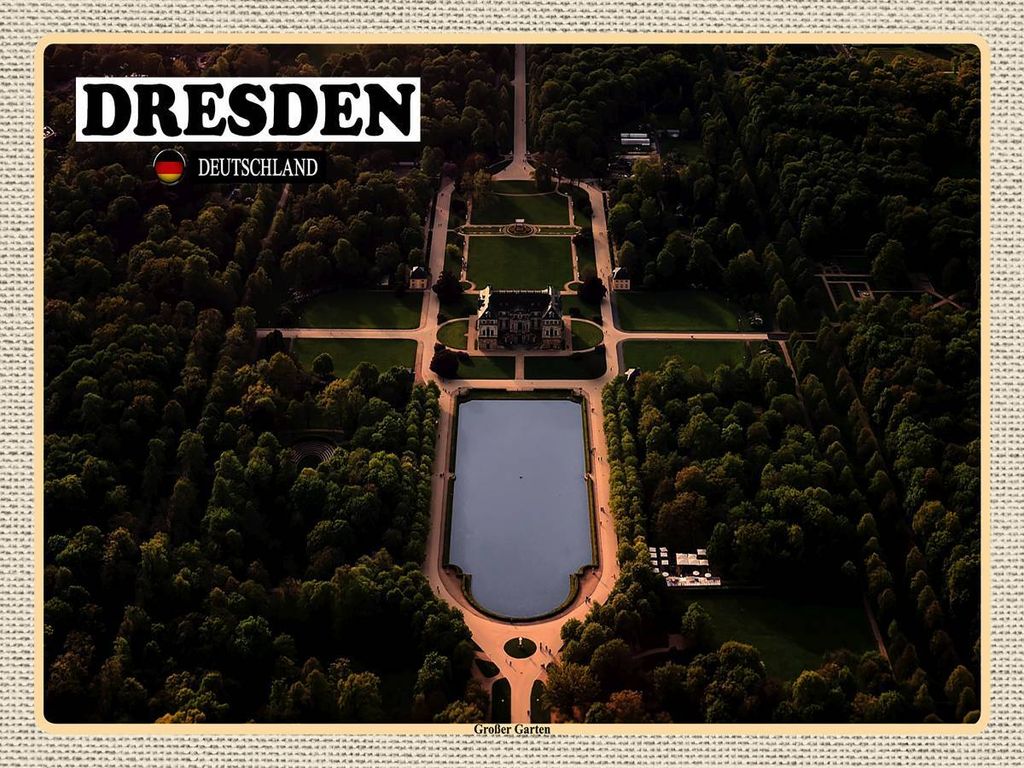 vianmo Holzschild 30x40 cm Dresden Deutschland Großer Garten Bildmotiv Reisemotiv Abenteuer Reisen