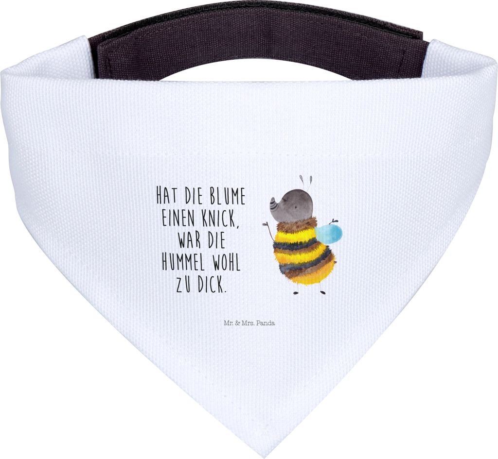 Mr. & Mrs. Panda Halstuch Hund Hummel flauschig - Weiß - Geschenk, kleines, Hundeschal, Hundehalstuch, Lustige Sprüche, Biene, Natur, Hunde, Blume