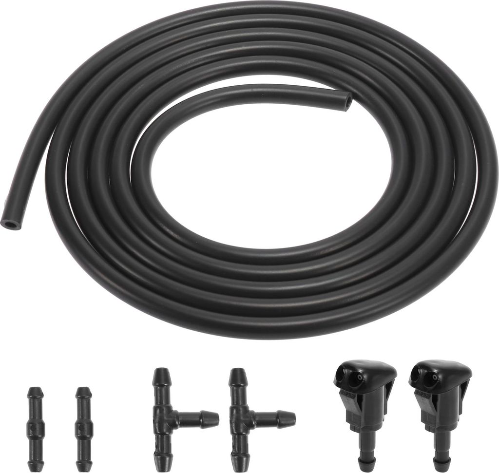 Scheibenwischer Waschdüsen Scheibenwaschanlage Schlauch Kit 2m Wischwasserschlauch mit 4 Stück Schlauchverbinder 85381-AA010