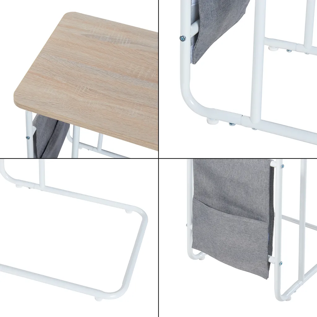 Petite table d'ordinateur Dyrøy 56x48 cm structure robuste blanc chêne - 6