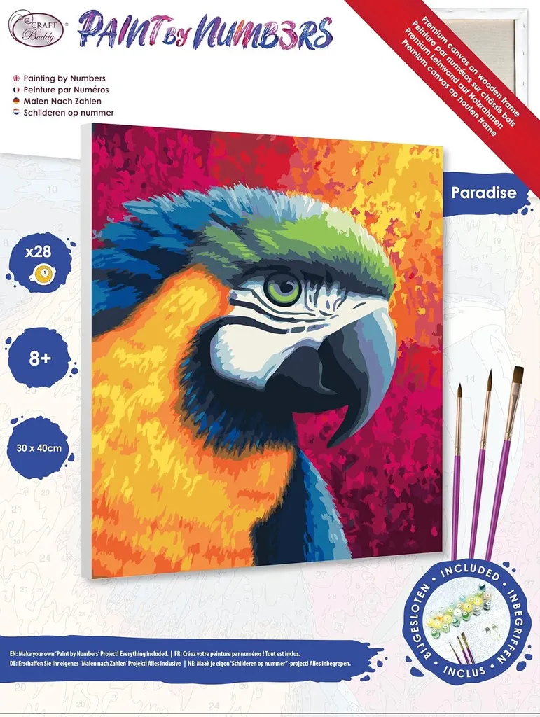 PARADISE Kit de Peinture par Numéros 30x40 cm avec Toile et Pinceaux