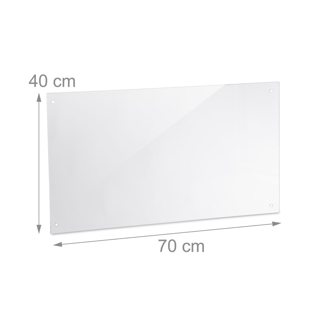 relaxdays paraspruzzi cucina trasparente 70,0 x 0,6 x 40,0 Immagine del prodotto 