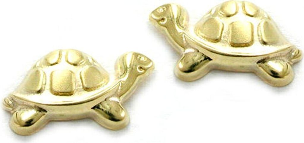 Ohrringe Ohrstecker Schildkröte klein & fein 9Kt 375 Gelbgold Ohrschmuck Kinder
