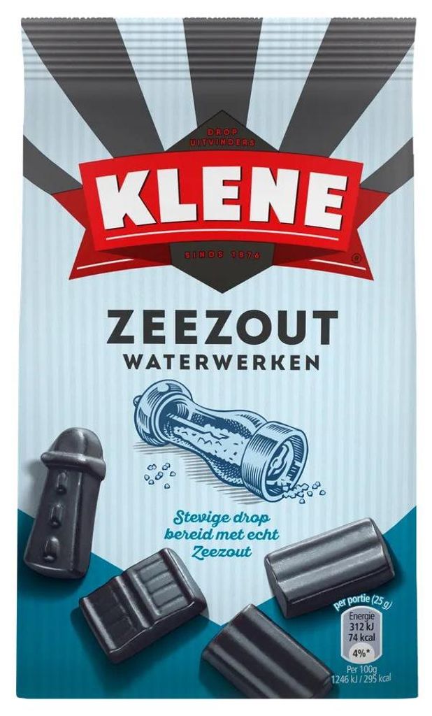 Klene Zeezout Waterwerken Drop (170 gr) Productafbeelding 