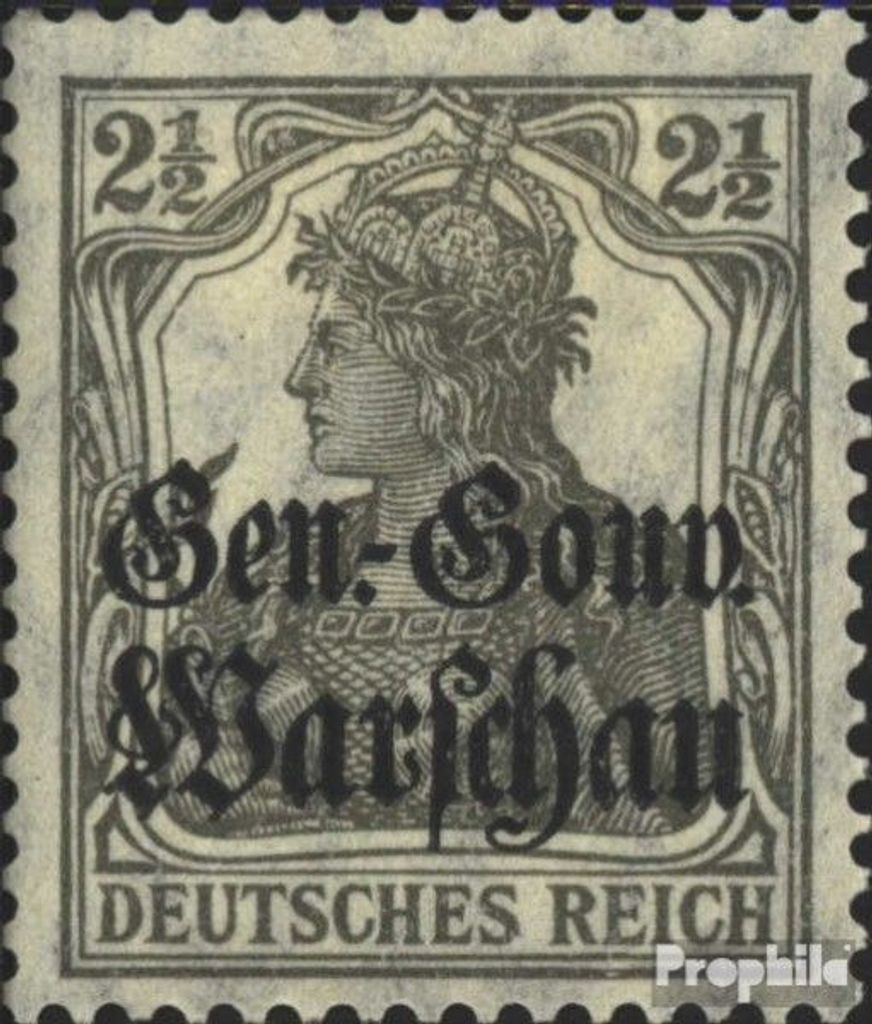 Briefmarken Dt. Besetzung Polen 1. WK 1916 Mi 6 gestempelt Germania