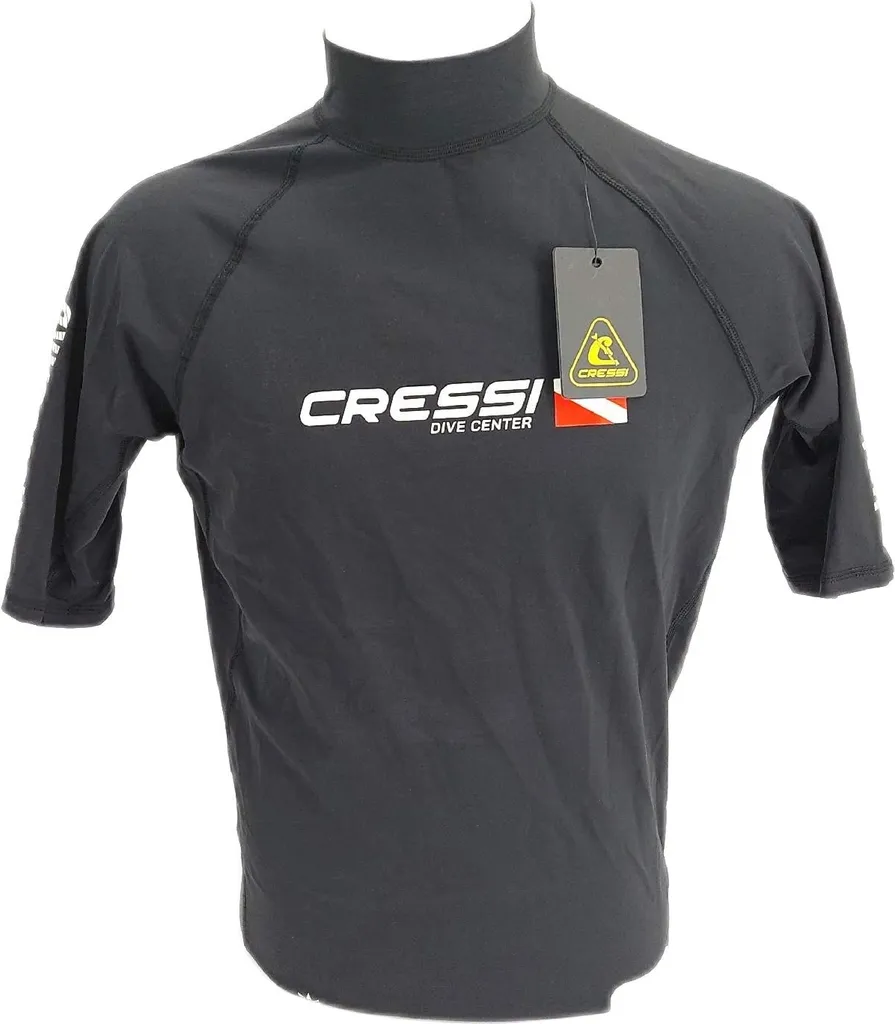 Cressi Rash Guard L/4 52 T-Shirt Anti-UV Homme Manches Courtes Noir