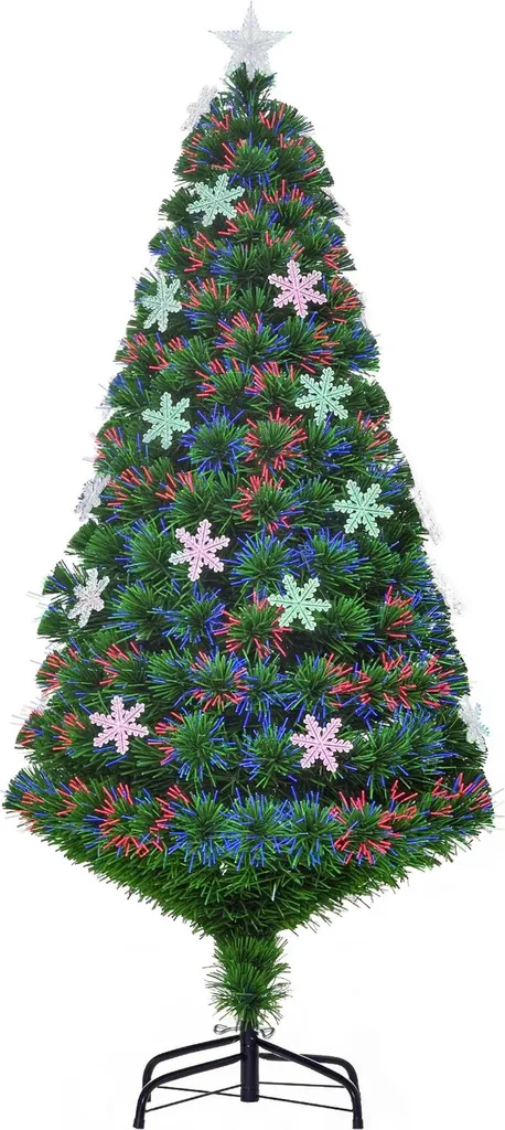 Sapin de Noël artificiel propre et lumineux 150 cm fibre et LED