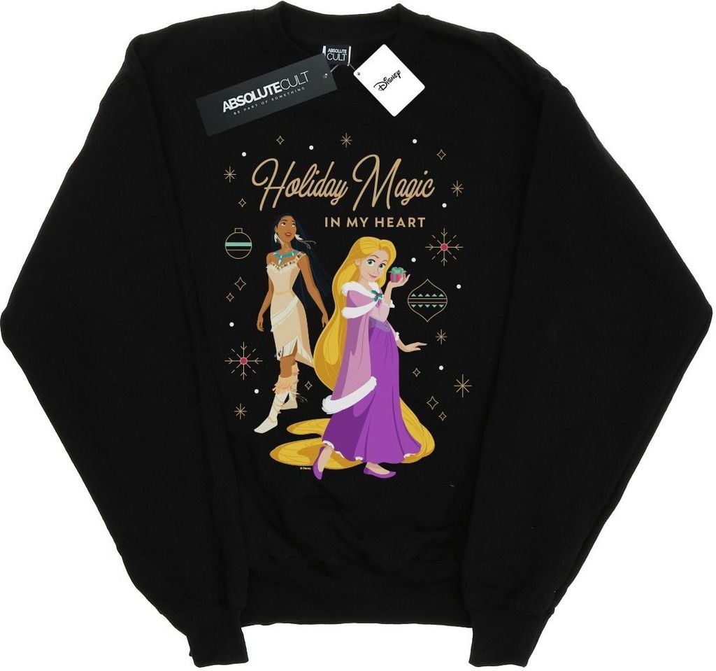 Disney - "Princess Holiday Magic In My Heart" Sweatshirt für Damen BI33058 (L) (Schwarz)
