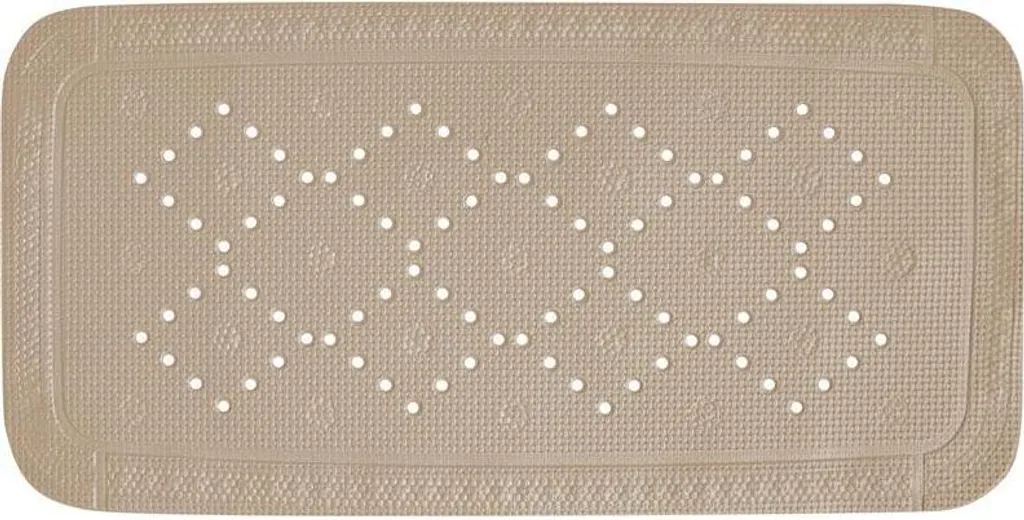 Tappetino da doccia antiscivolo, 40 x 60 cm, morbido e confortevole, con fori di drenaggio, tappetino da bagno in PVC per ambienti umidi, ad asciugatura rapida (bianco e nero
