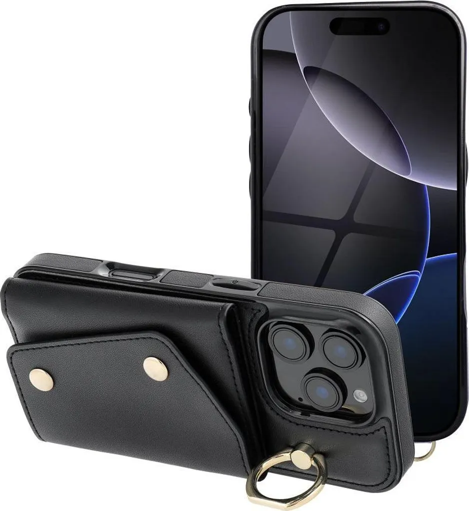 Custodia Portafoglio WONDER iPhone 16 Pro Nero | Vera Protezione 360°