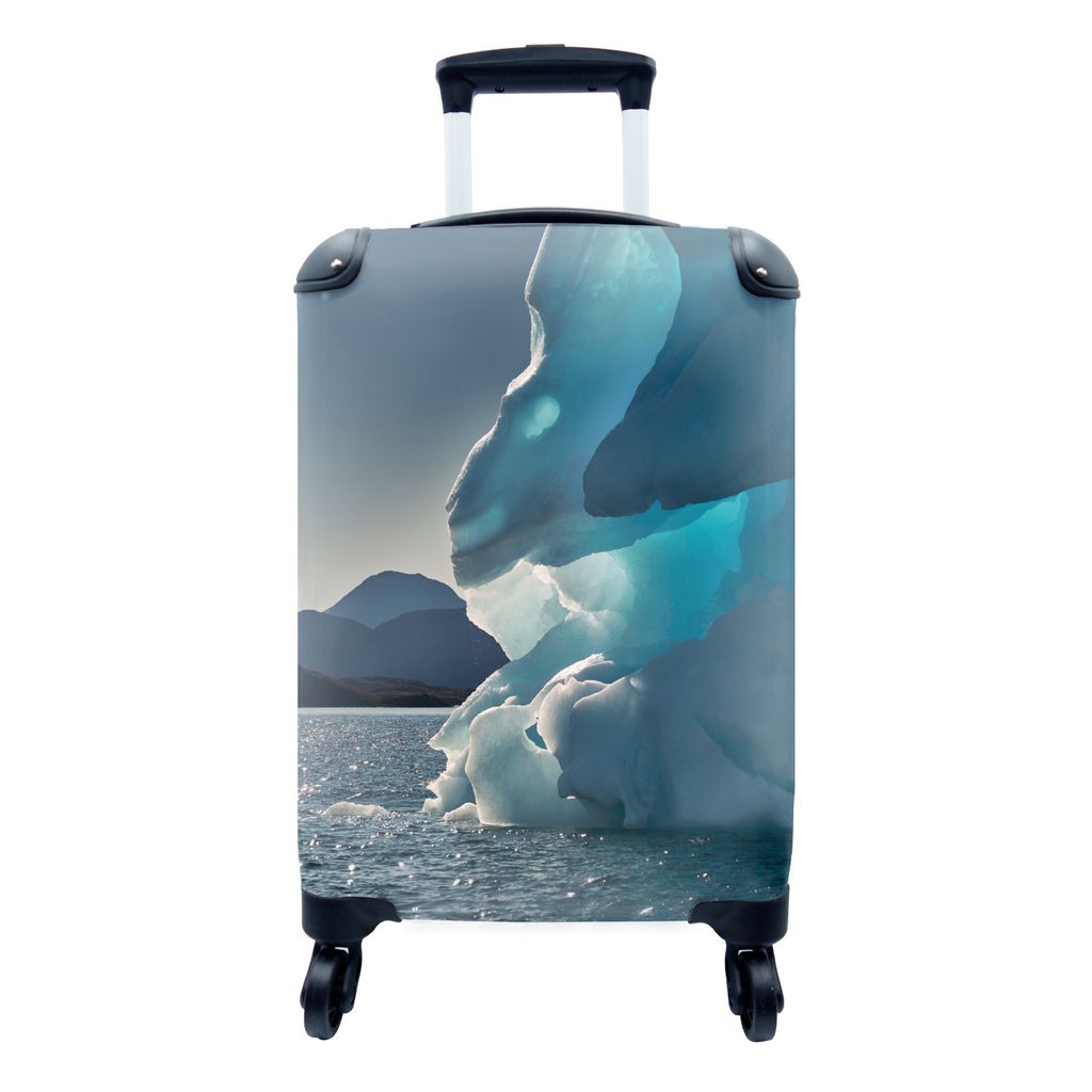 MuchoWow Koffer Handgepäck Trolley Rollkoffer Kleine Reisekoffer mit 4 Rollen - Eisberg im Fjord in Grönland - Cabin Size < 55x40x23 cm & 55x40...