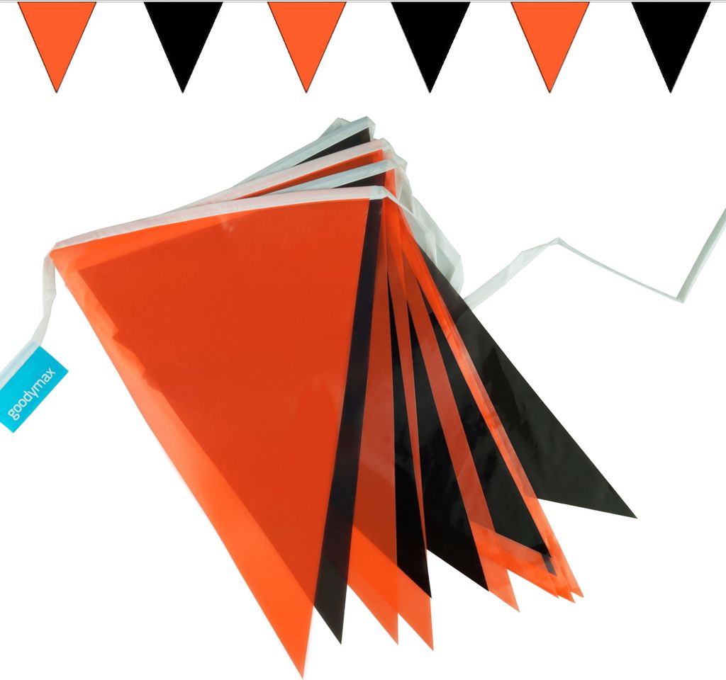 Goodymax® Wimpelkette 10 m Orange-Schwarz Produktbild 