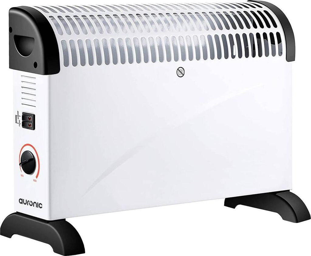 Auronic Konvektorheizung 2000W Weiß - 3 Heizstufen 750/1250/2000W - Kompakt & Geräuschlos