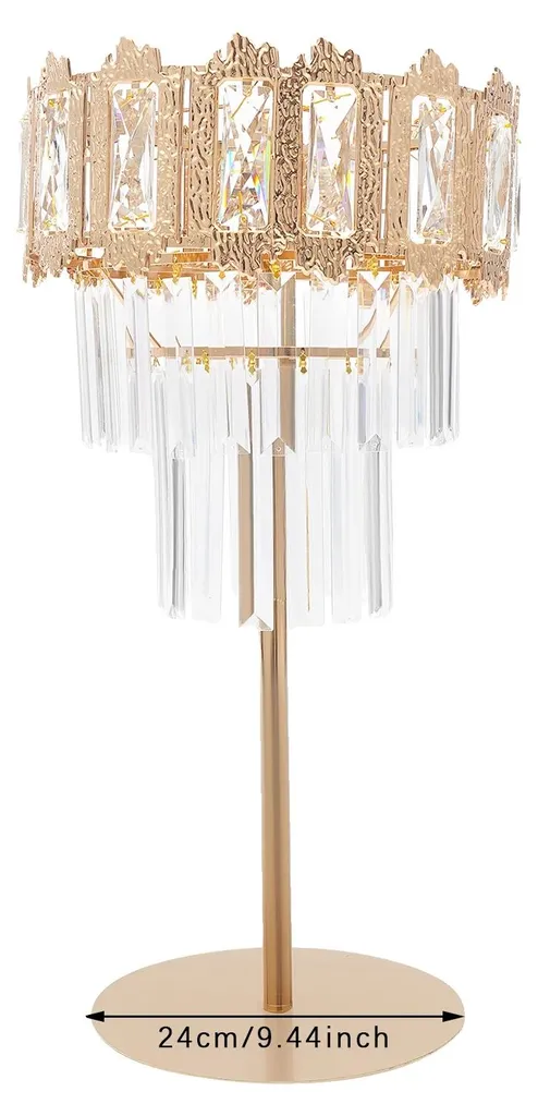 Support fleurs doré design en cristal 3 niveaux pour décor élégant