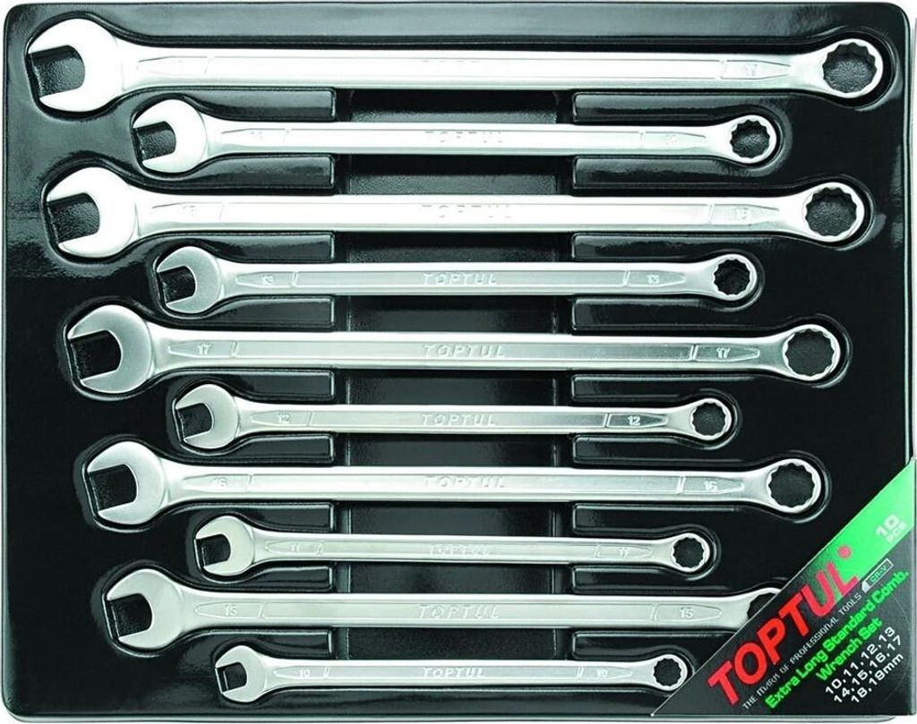 TOPTUL Doppel-Gabelschlüsselsatz GAAF1008 Chrom-Vanadium-Stahl 1.72kg