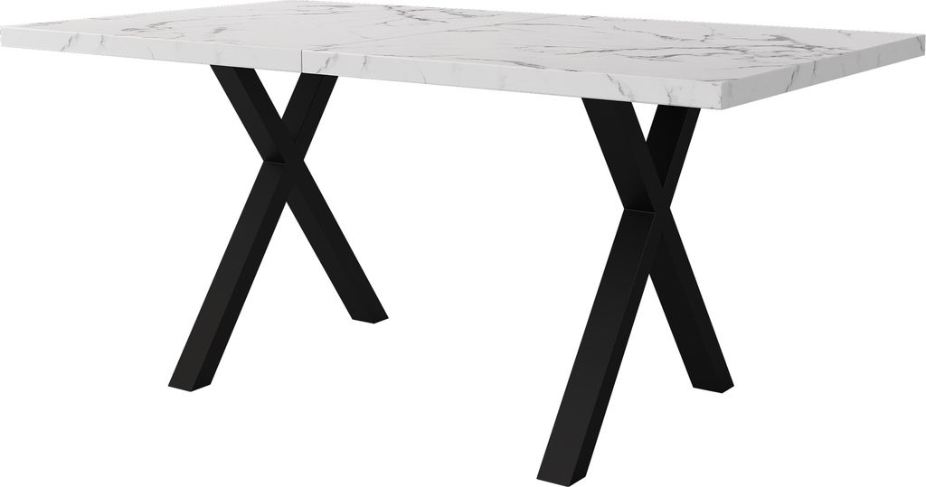 Esstisch (Marmoroptik weiß, 1-St., 140/80/76 cm), Produktbild 