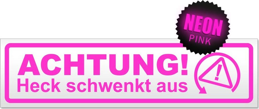 Achtung Heck schwenkt aus Magnetschild Schild magnetisch