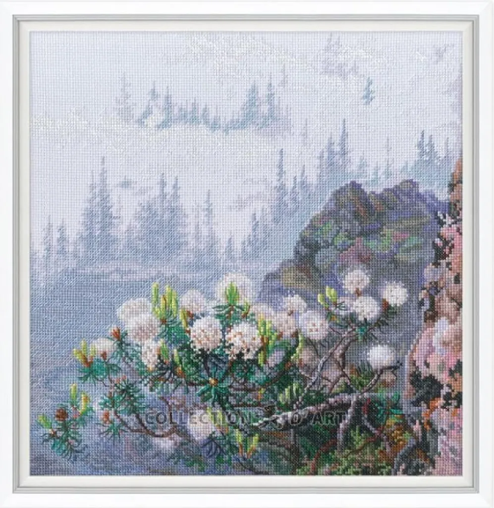 Point de Croix Romarin Sauvage RTO - Kit de Broderie Botanique 29 x 30 cm