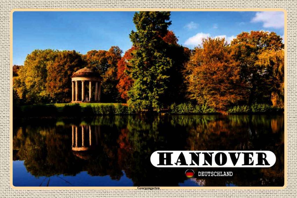 vianmo Holzschild 20x30 cm Hannover Blick auf Georgengarten Bildmotiv Reisemotiv Abenteuer Reisen