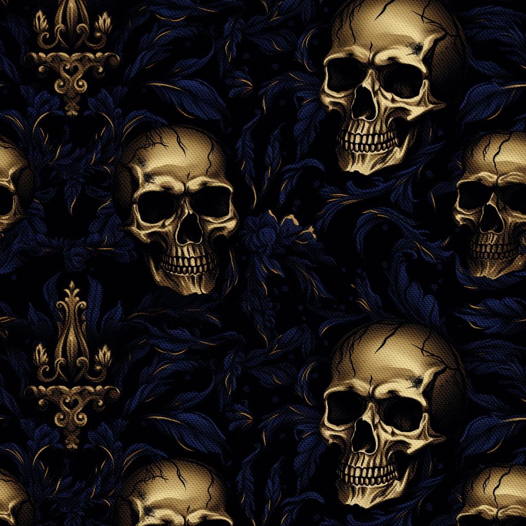 OUTDOOR DEKOSTOFFE OXFORD - Motiv der Schädel I DX4941