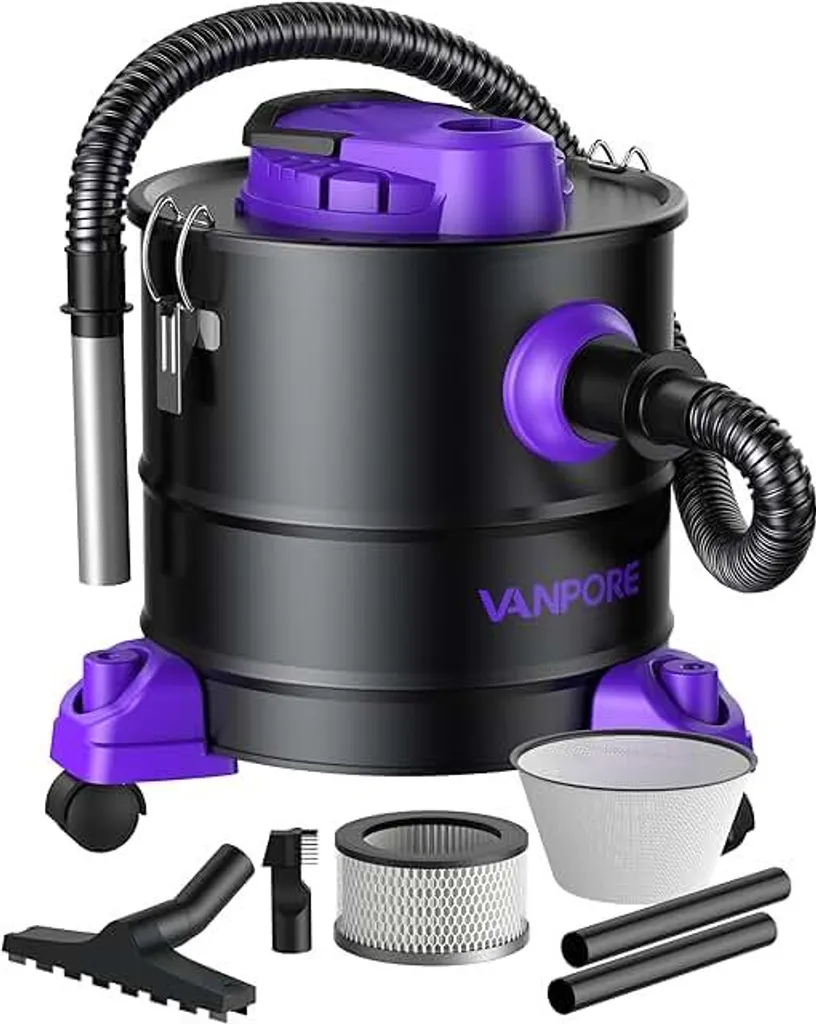 Aspiracenere 1200W Viola 20 Litri - Sicurezza e Pulizia per Camini e Stufe