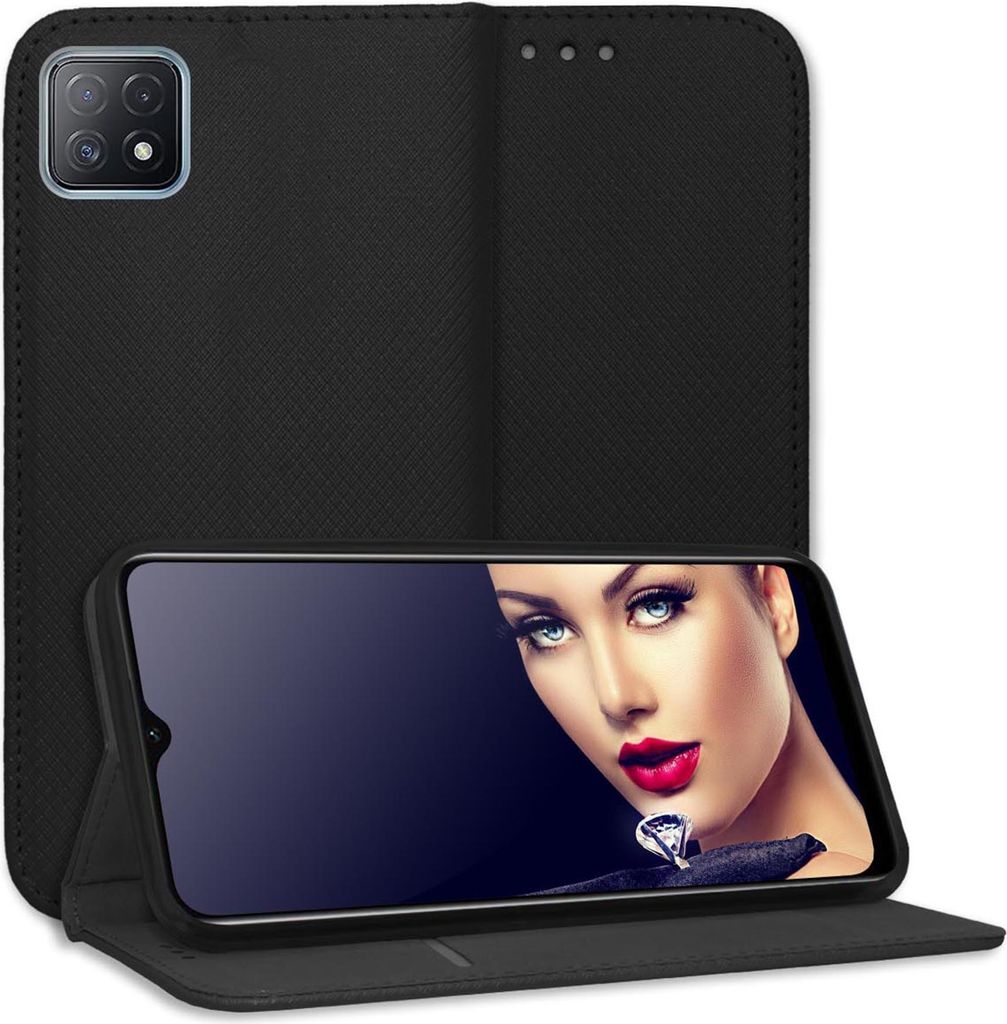 Bookstyle Schutzhülle Klapphülle Schutztasche Etui Cover für Oppo A73 5G, Oppo A53 5G (6.5'') - Schwarz