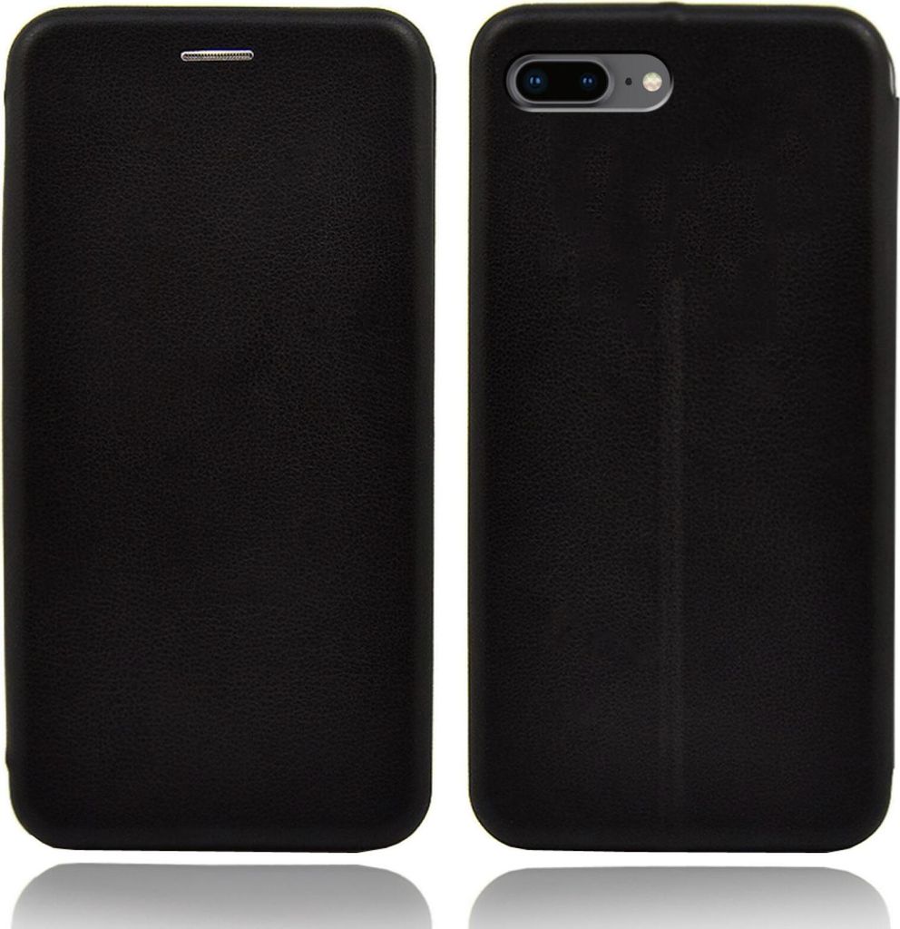 Handy Schutz Hülle für Apple iPhone 7 Plus / iPhone 8 Plus Handytasche mit Magnetdeckel Kartenfach und Standfunktion Klapphülle Schwarz